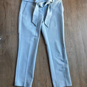 LOFT Marisa Tie Waist Belted Light Blue Pencil Ankle Pants (0P)